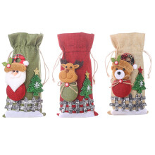 Bolsas de regalo vintage para botellas de vino, fundas reutilizables de arpillera con diseños únicos, encantadora decoración para fiestas