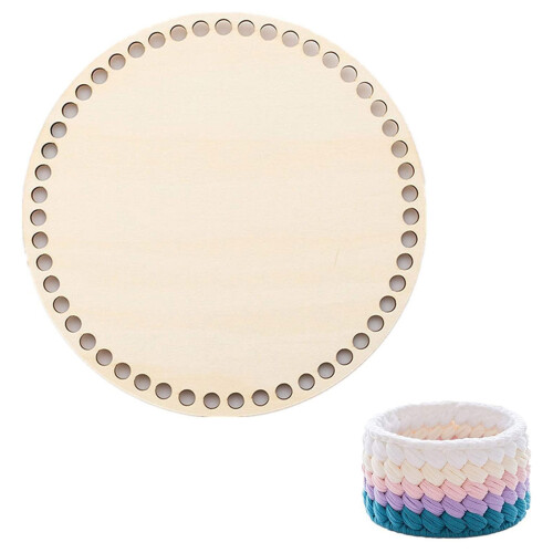 Blank Wood Basket Base Blank Crochet Base for-Circular 20cm 2