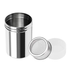 Stainless Steel Powder Shaker with Lid, Fine Mesh Sugar Sifter for Baking Cocoa Coffee Flour
