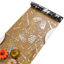 Écharpe de Table à manger à motif squelettique, décorations-Noir
