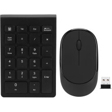 Wireless Number Pad and Mouse Combo, Portable Ultra Slim 2.4GHz USB Wireless Numeric Keypad and Mouse Set for Laptop, Notebook, Desktop, PC Compu