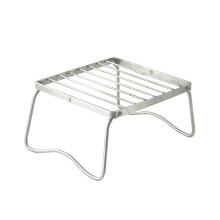 Lagerfeuerständer mit klappbaren Beinen, tragbarer Grill aus Edelstahl und Aluminium, lebensmittelechter Tischgrillständer mit Tragetasche, ideal