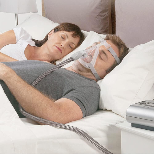 Masques CPAP faciaux complets avec harnais, coude pivotant et coussin 1