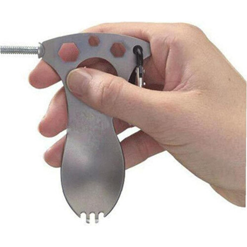 Πολυχρηστικό εργαλείο Spork, γκρι, υψηλής ποιότητας από ανοξείδωτο ατσάλι για 1