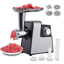 Electric Meat Grinder 300W with Sausage Maker Kit Kubbe Attachment Vegetable Slicing Blades