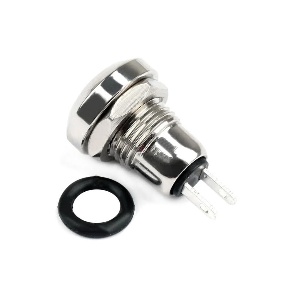 8Mm Silver Metal Push Button Switch, Waterproof Round Momentary For Doorbell Or Power Reset 9339159841129
