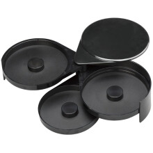 3Compartment Cocktail Rimmer Set with SpillProof Lids, Black Margarita Salt Sugar Lime Rimmer