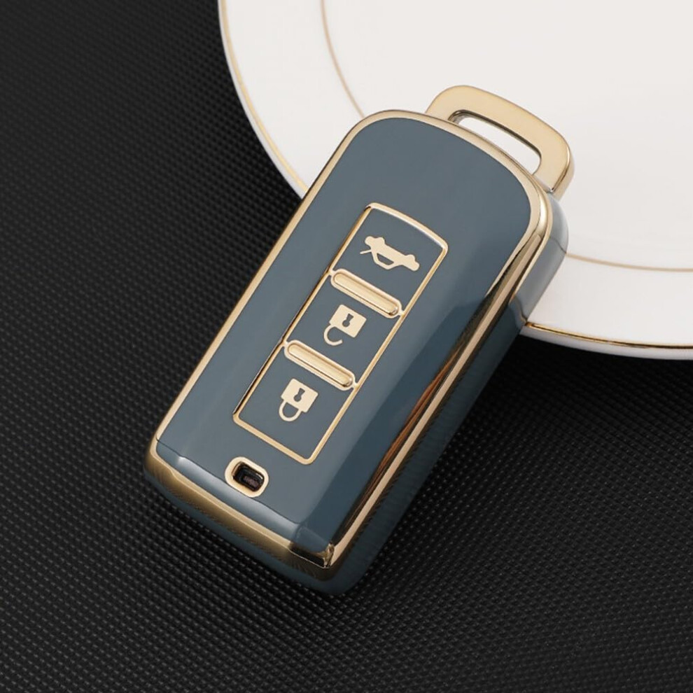 Car Key Cover For Mitsubishi Outlander Lancer Asx Pajero Xpander Eclipse Cross Montero, 3 Button Silicone Fob Case With Scratchresistant Protection 9323874625478