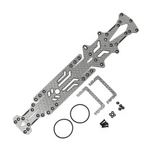 Chassi de carro de drift RC em liga de alumínio, estrutura de alta flexibilidade usinada com precisão CNC, kit de atualização em fibra de carbono