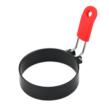 Egg Ring and Burger Press Mold with HeatResistant Silicone Handle, Nonstick RustProof Stainless Steel