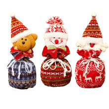 Diseño navideño 3D único, bolsas de regalo reutilizables de tela de arpillera de algodón ecológica, exquisitos regalos de Navidad para sus seres