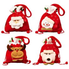 Bolsas de regalo navideñas súper lindas con cordón, exquisitas bolsas de regalo de franela para árbol de Navidad y decoración de chimenea.