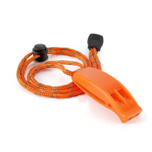 Luid noodfluitje voor buitenactiviteiten, weerbestendig, tweekleurig geluid, verstelbaar koord met clip voor kamperen, wandelen en jagen.