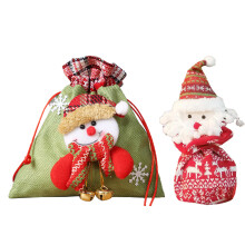 Bolsas navideñas con forma de muñeca, diseños de personajes en 3D, bolsas de regalo reutilizables, ambiente festivo, portátiles y ligeras para