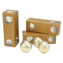 Brukes mye i golfballer, forgylt, solid og holdbar, bærbar golfball med 3 lags øvingsgolfballdesign, for gaver og utstilling.