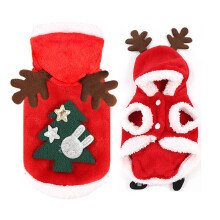 Puppy Kerstmanpakje, Kerstkostuum voor honden, Gemakkelijk te dragen warm vestje van zacht katoen voor kleine en middelgrote honden en katten,
