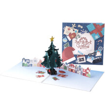 Pop Up Christmas Cards For Holiday Season, 3D Handmade Design Pops Into A Stunning Sculpture, Enviro Friendly Recyclable Paper With Premium Envelope
