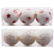 Festive Gifts: Red & White Glitter Design Baubles For Christmas Tree Hanging, Resin Sewing Buttons Add A Unique Twist To Home Christmas Decorations
