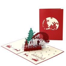 Creative Pop Up Christmas Cards, Unique 3D Handmade Design Pops Into Stunning Sculpture For Loved Ones And Friends, Personalized Blessings For Holiday