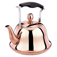 5 Liter Rose Gold Whistling Tea Kettle, Stainless Steel Stovetop, Large Capacity with HeatResistant Handle
