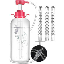 Enema Kit for Colon Cleansing Anti BackFlow Anal with Douche Syringe Handle and 3 Nozzle Tip