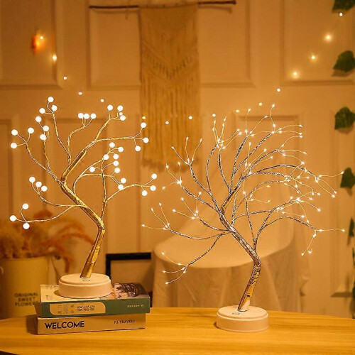 108 LED Firefly Tree String Lights Artificial Fairy Tree USB Battery Powered Touch Switch White Warm Light 2