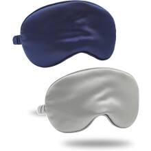 Reise-Schlafmaske aus seidenweichem Material, 2er-Pack, verstellbare und atmungsaktive Augenmaske, blockiert Licht für ungestörten Schlaf, ideal