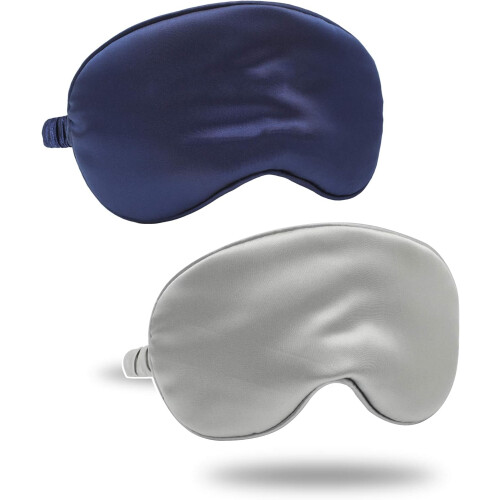 Μάσκα ύπνου Travel Essential Silk Touch, 2 τεμάχια ρυθμιζόμενης και αναπνεύσιμης μάσκας
