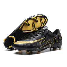 Kids Football Boots with Low Spikes for Boys and Girls Athletics Training Shoes Black 2 UK