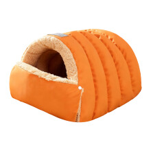 Warm Pet Shelter Offering Half Closed Structure for-Orange M