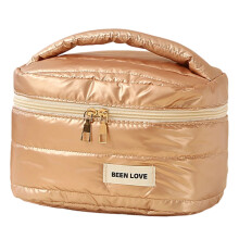 Wasserdichte Kosmetiktasche mit-goldene quadratische Tasche L
