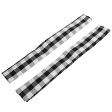 Skridsikre stofhåndtagsærmer, køkkenapparathåndtagsbeskyttere med elegant sort-hvidt ternet design for et rent og stilfuldt køkkenmiljø,