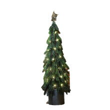 Elegancia atemporal: Árbol de Navidad artificial con efecto nevado y luces LED blancas cálidas, fabricado en PVC ecológico para decoración de