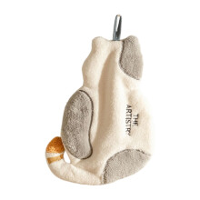 Corals Fleece Hand Towel Cartoon Cats Detail Fun Design-Gray