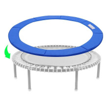 Wasserabweisende Federabdeckung, Trampolinschutzmatte mit EPE-Schaumstoff, ohne Stangenloch, einfache Montage, 305 cm, blau