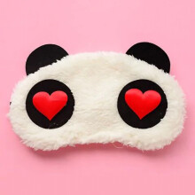 Adorable masque de sommeil en forme de panda, en tissu peluche doux, pour enfants et adultes, avec sangle ajustable pour un ajustement universel,