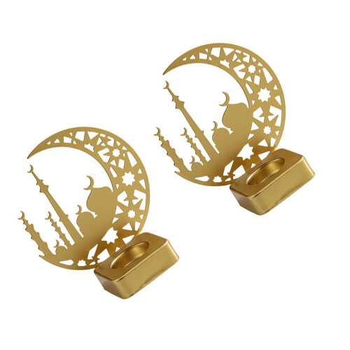 Elegant Iron Candle Holder with Storage Capacity Islamic-2A