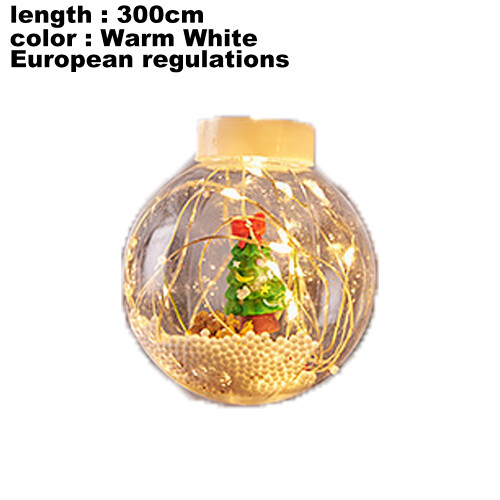 Exquisites Design, einfache USB-Stromversorgung, LED-Weihnachtskugel-Lichterkette mit acht Blinkmodi, befüllbare Weihnachtskugel zum Selbermachen 1