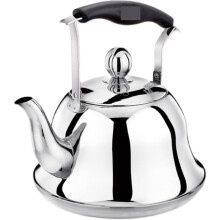 3 Liter Stainless Steel Whistling Tea Kettle for Gas and Induction Stove with AntiScald Handle Silver