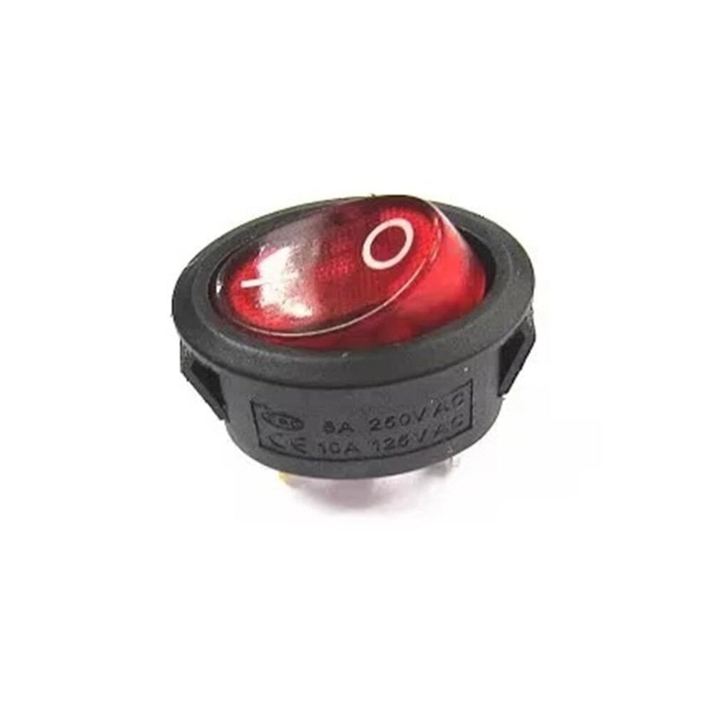 6A 250V Red Led Rocker Switch Onoff Round Boat Oval Kettle Power Supply 3 Pin 9323874627311