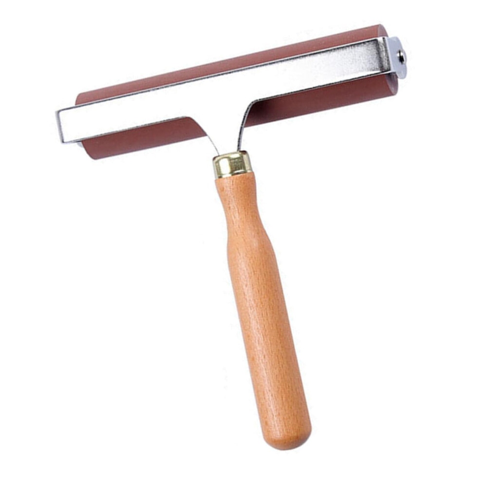 Rubber Brayer Roller with Ergonomic Handle for Printmaking, Stamping, Ink and Paint Application in Crafts and Art Projects