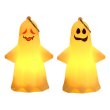 Očarujúca halloweenska dekorácia, 3D tlačené svietiace lampióny s duchmi z nerozbitného plastu, prenosné halloweenske lampióny na batérie s