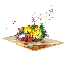 Musical PopUp Christmas Card with Holiday Melody for Festive Home Decor and Gift Giving