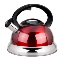 Stainless Steel Whistling Tea Kettle 3.2QT Red Stovetop Teapot for Tea Coffee Milk
