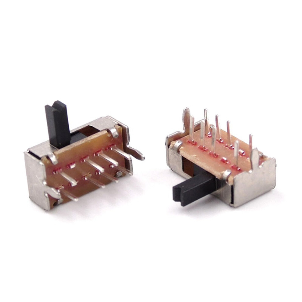 100Pcs Mini Slide Switch Dp3t 8 Pin 3 Position Pcb Side Knob For Electronic Projects 9119770400093