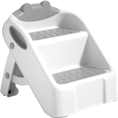 Foldable Toddler Step Stool for Bathroom, 2 Step Kids Potty Training Stool with Stable Platform 1