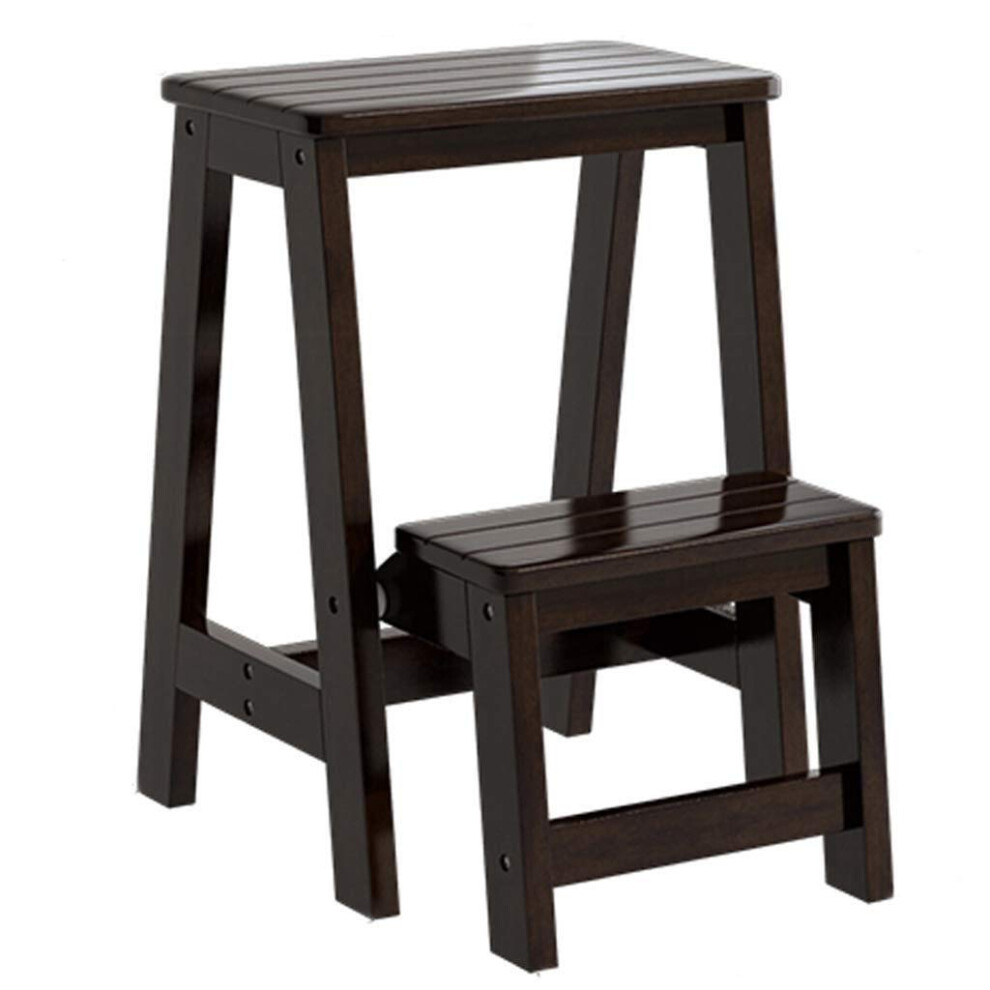 Folding Wooden Step Stool With Shoe Bench Seat For Home, Kitchen, And Stair Climbing 9001264582746
