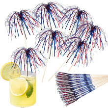 Patriotic Cocktail Picks and Cupcake Toppers for 4th of July Drinks BBQ Fruit Dessert