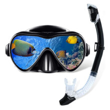 Najlepší priateľ Ocean Exploreru, maska na šnorchlovanie s výhľadom na more proti zahmlievaniu, so suchým šnorchlom a sieťovaným vreckom v