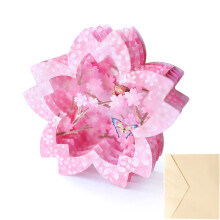 Mother's Day Greeting Card Box with Hollow Paper Carved Floral Design for Special Wishes